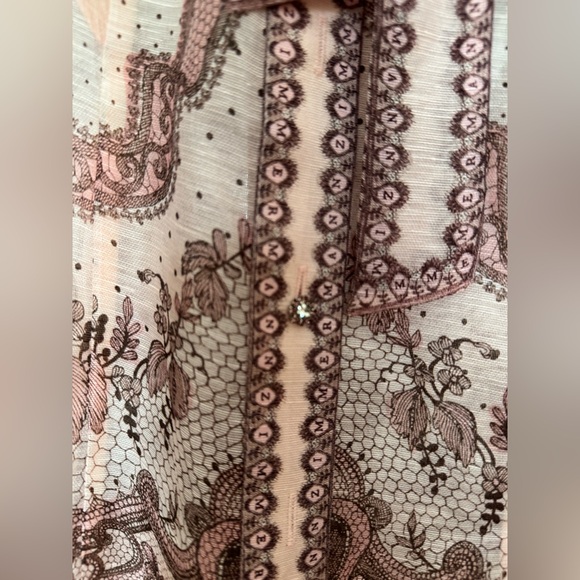 Zimmermann crush Elegant Pink Patterned SET OF 2 Skirt and top size 0 XS - Picture 5 of 11